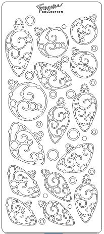 Ääriviivatarra joulupallot kulta - Jouluiset ääriviivatarrat - 75382 - 1