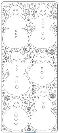 Ääriviivatarra lumiukot valkoinen - Jouluiset ääriviivatarrat - 75392 - 1