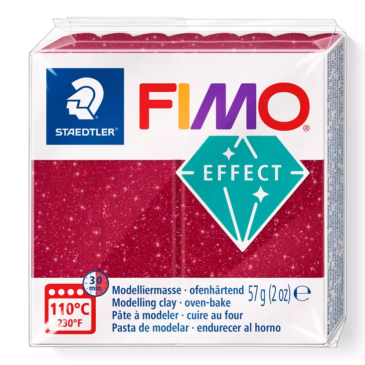Fimo Effect, Galaxy kimallepunainen - FIMO Soft ja Effect -muovailumassat - 8010-202 - 3