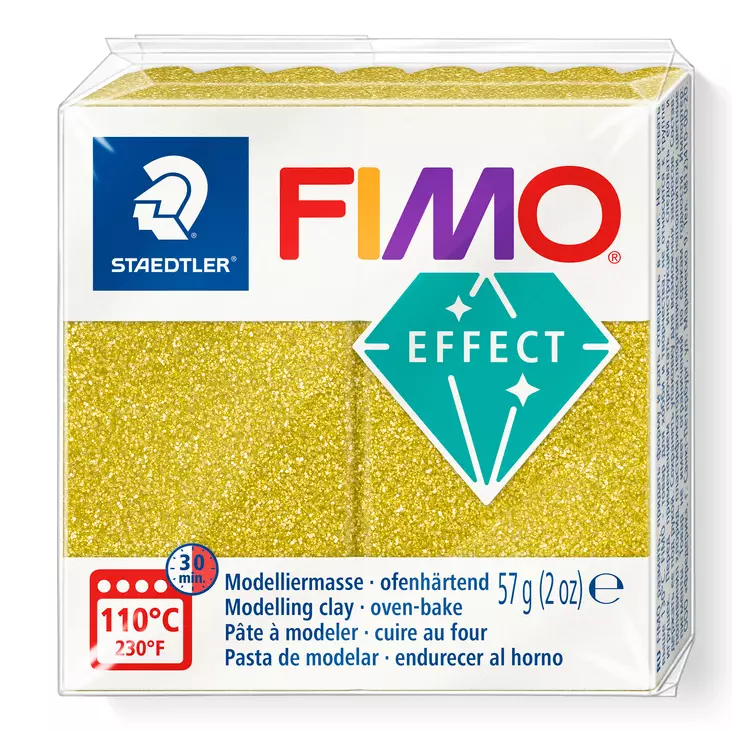 Fimo Effect, Glitter kimaltava kulta - FIMO Soft ja Effect -muovailumassat - 8010-112 - 3