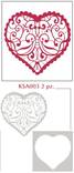 Kaksoissabluuna 10x10cm Sydän LKL - Maskit ja Mixed Media -sabluunat - KSA003 - 1