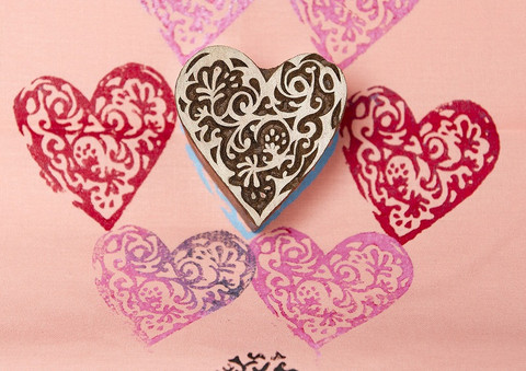 Blockwallah-leimasin Ornate Heart - Puuvartiset leimasimet ja Blockwallah - B403 - 1