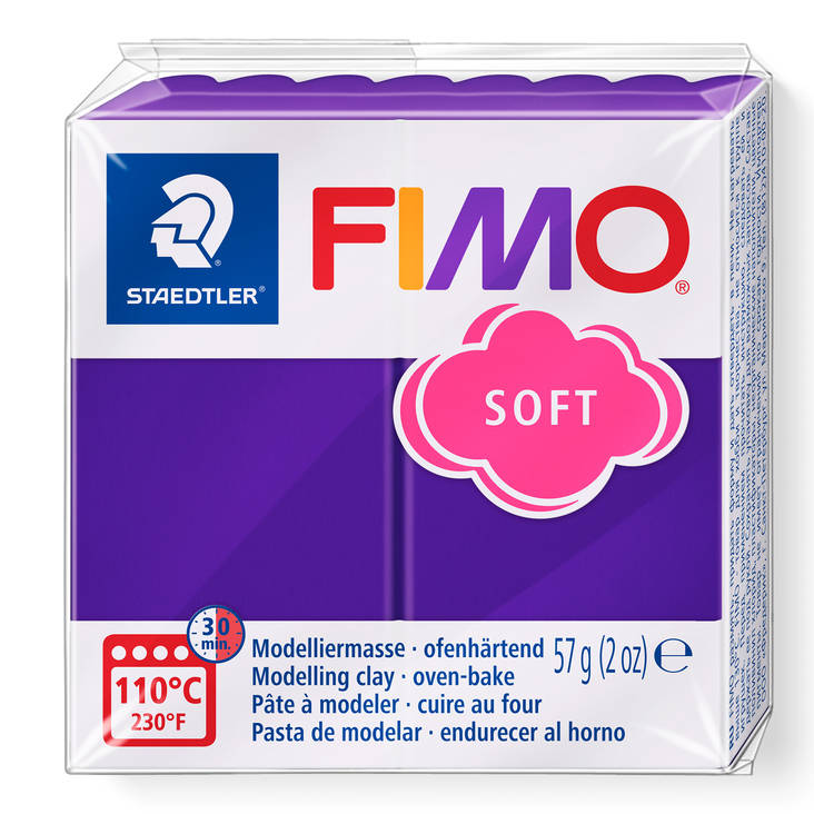 Fimo soft, perusvärit,tummanlila - FIMO Soft ja Effect -muovailumassat - 8020-63 - 2