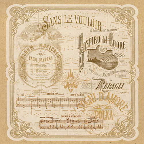 Huopa kuviollinen 30x30cm, Musiikki - Askarteluhuovat ja vanu - FLSP-ST53 - 1