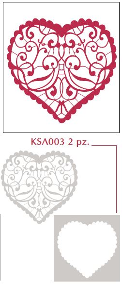 Kaksoissabluuna 10x10cm Sydän LKL - Maskit ja Mixed Media -sabluunat - KSA003 - 1
