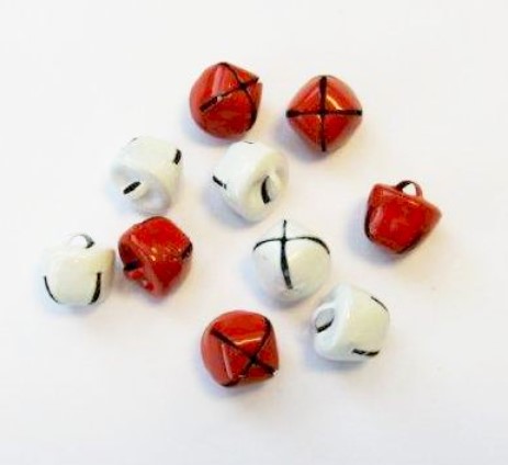 Kulkuset 12mm 10kpl, punaiset ja valkeat - Kulkuset ja kellot - 12239-3933 - 1