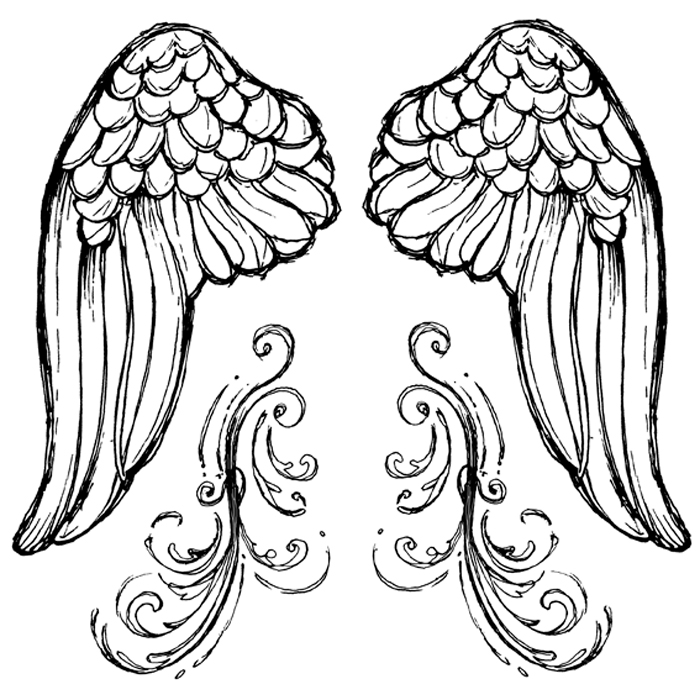 Kumileimasin 10x10cm, Enkelinsiivet - Akryyli- ja kumileimasimet akryylipalaan - WTKCC43 - 1