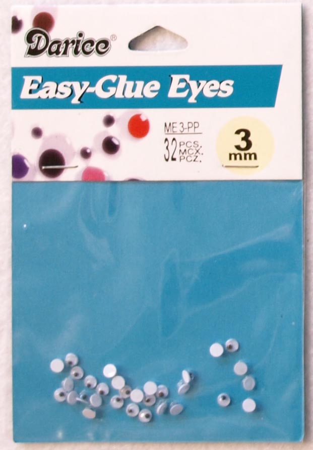 Liikkuvat silmät, liimattavat, 3 mm - Silmät, kuonot, nivelet - 63993 - 1