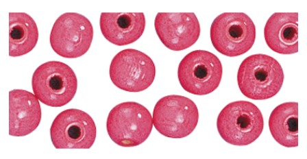 Puuhelmi, 10 mm, 52 kpl, pinkki - Puuhelmet - 1250333 - 1