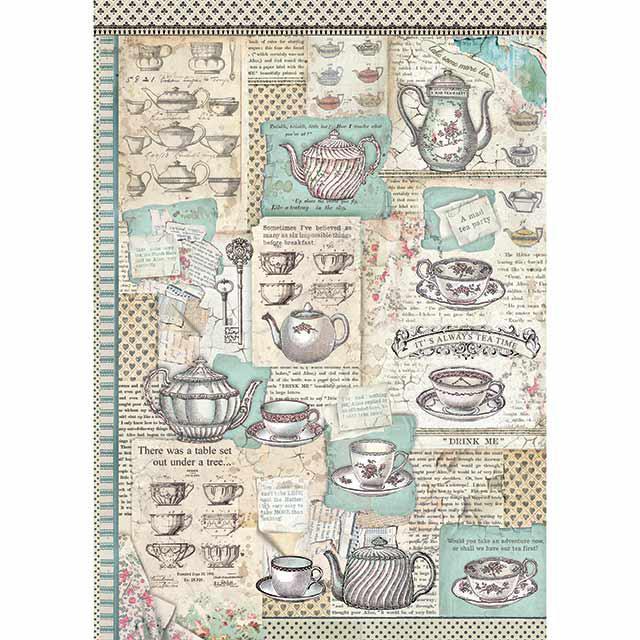 Riisipaperi A3 Tea Time - Riisi- ja decoupage-paperit - DFSA3023 - 1