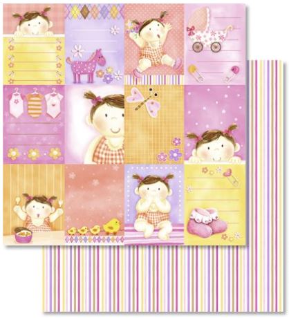 Skräppipaperi kimalteella Pikkutyttö190g - Skräppipaperit ja kuviokartongit - 703100103 - 1