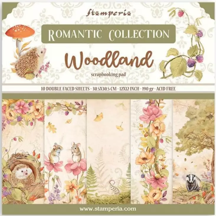 Paperilehtiö 30x30cm 10kpl Woodland - Kuviopaperilajitelmat - SBBL143 - 1