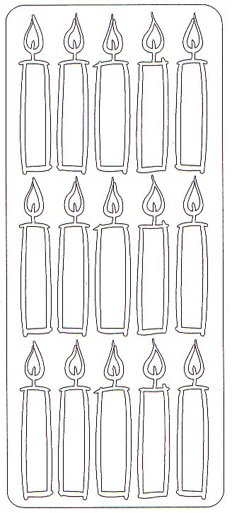 Ääriviivatarra Kynttilät, kulta - Jouluiset ääriviivatarrat - 75223 - 1