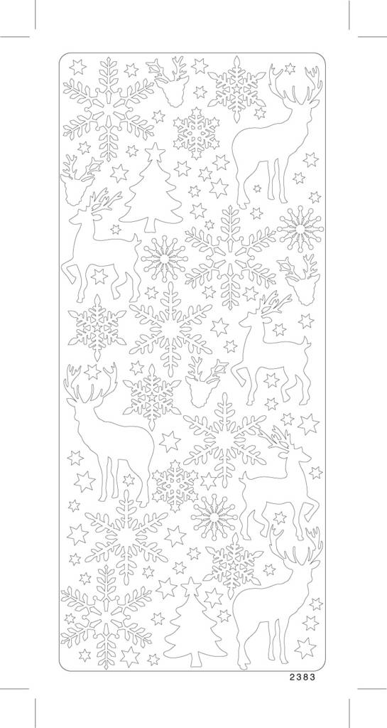 Ääriviivatarra Porot, valkoinen - Jouluiset ääriviivatarrat - 75283 - 1