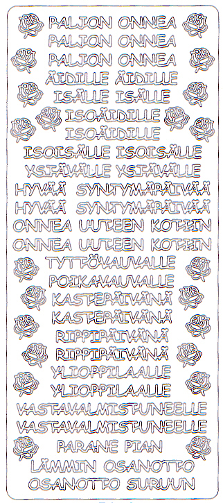 Ääriviivatarra Toivotuksia, kulta - Ääriviivatarrat tekstillä - 75243 - 1