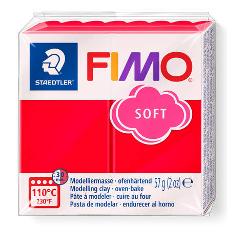 Fimo soft, perusvärit,punainen - FIMO Soft ja Effect -muovailumassat - 8020-24 - 2