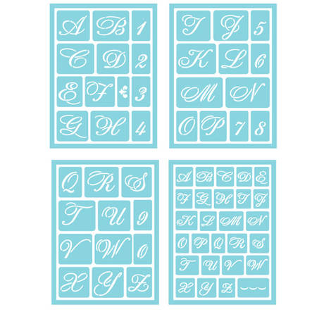 Tarrasabluunat, Kaunokirjaimet - Tarra-, kartonki- ja metallisabluunat - MS 33274 - 2