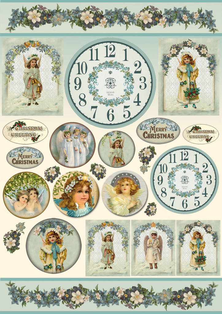 Decoupage-paperi 50x70cm, talvienkelit - Riisi- ja decoupage-paperit - DFG414 - 1