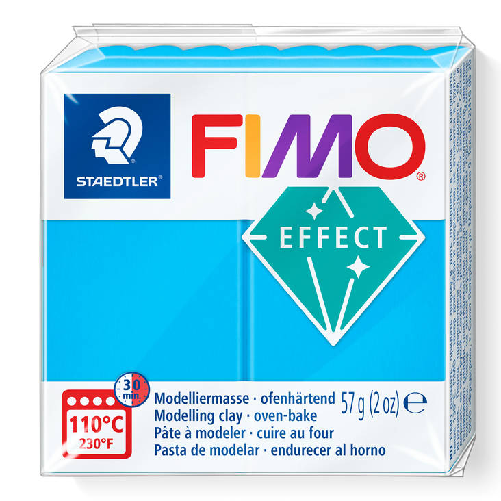 Fimo Effect, läpikuultava sininen - FIMO Soft ja Effect -muovailumassat - 8020-374 - 2