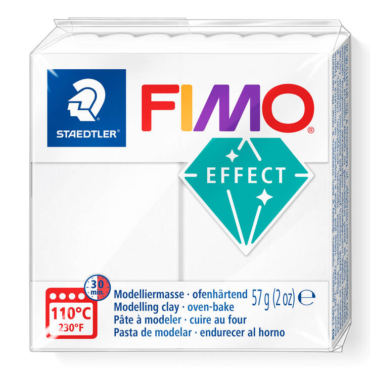 Fimo Effect, läpikuultava valkoinen - FIMO Soft ja Effect -muovailumassat - 8010-014 - 2