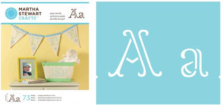 Kirjainsabluunat 9,5 cm, Martha Stewart - Tarra-, kartonki- ja metallisabluunat - MS 32984 - 1