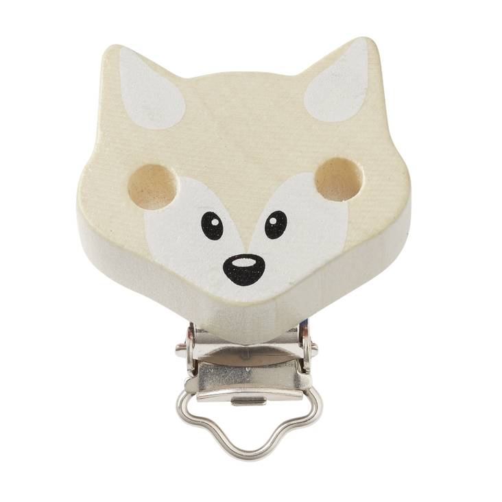 Klipsi tuttinauhaan Kettu puunvärinen - Silikonihelmet ja tuttinauhatarvikkeet - 3260024 - 1