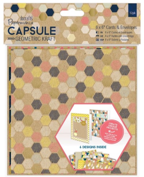 Kortit ja kuoret 12kpl Geometric Kraft - Korttipohjapakkaukset (sis. kuoret) - PMA 151144 - 1