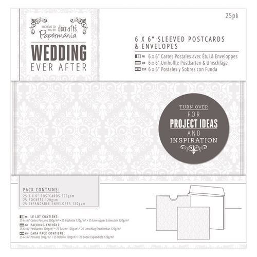 Kutsukorttipakkaus 6x6" Damask 25kpl - Hääaskartelu - PMA 158104 - 1