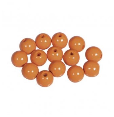 Puuhelmi, 10 mm, 52 kpl, oranssi - Puuhelmet - 1250334 - 1