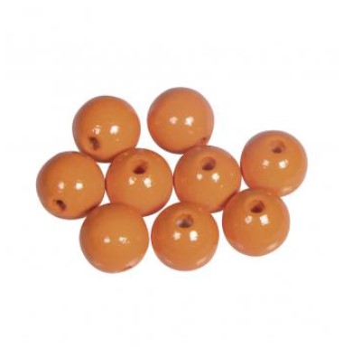 Puuhelmi, 12 mm, 32 kpl, oranssi - Puuhelmet - 1250434 - 1