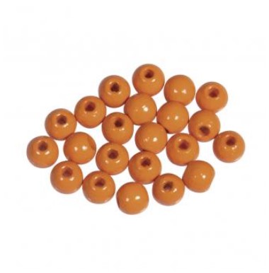 Puuhelmi, 6 mm, 115 kpl, oranssi - Puuhelmet - 1250134 - 1