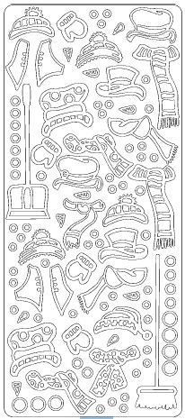 Ääriviivatarra lumiukon vaatteet v.pun. - Jouluiset ääriviivatarrat - 75394 - 1