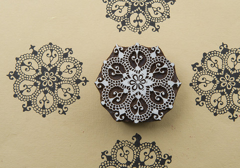 Blockwallah-leimasin India Exotic - Puuvartiset leimasimet ja Blockwallah - B405 - 1