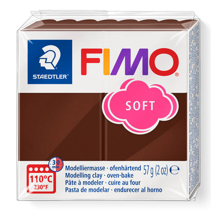 Fimo soft, perusvärit, ruskea - FIMO Soft ja Effect -muovailumassat - 8020-75 - 2