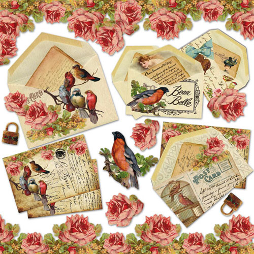 Huopa kuviollinen 30x30cm, Linnut - Askarteluhuovat ja vanu - FLSP-ST55 - 1