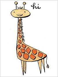 Leimasin puukahvalla, Kirahvi, 7 cm LKL - OUTLET - 162645 - 1