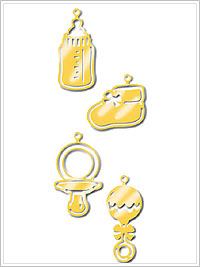 Messinkisabluunat, Baby, 4 erilaista LKL - Tarra-, kartonki- ja metallisabluunat - 46505 - 1