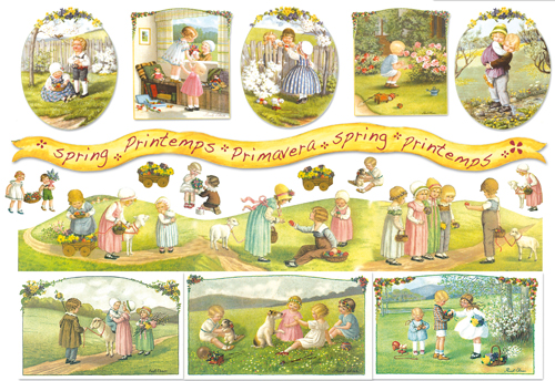 Riisipaperi 48x33cm Country Children - Riisi- ja decoupage-paperit - DFS055 - 1