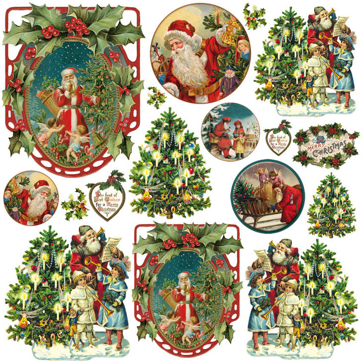 Riisipaperiservietti Joulupukki - Riisi- ja decoupage-paperit - DFT235 - 1