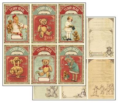 Skräppipaperi 30x30cm, Nallekarhut - Skräppipaperit ja kuviokartongit - SBB465 - 1