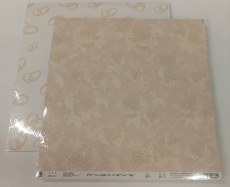 Skräppipaperi kimalteella Häät 190g - Hääaskartelu - 70310035 - 1