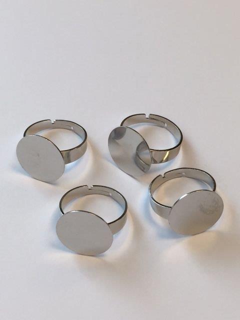 Sormuspohja 16mm 4kpl tasainen laatta - Korunosat ja korutarvikkeet - 11808-1565 - 1