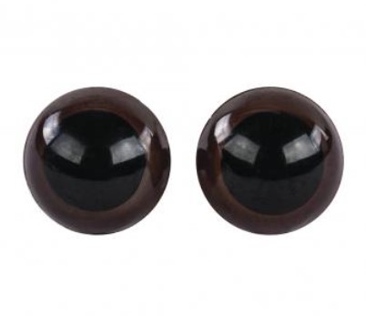 Turvasilmä 12mm ruskea, 10kpl - Silmät, kuonot, nivelet - 8911105 - 1