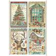 Riisipaperi A4 ChristmasGreetings kortit - Riisi- ja decoupage-paperit - DFSA4796 - 1