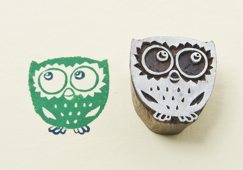 Blockwallah-leimasin Wide-eyed Owl - Puuvartiset leimasimet ja Blockwallah - B306 - 1