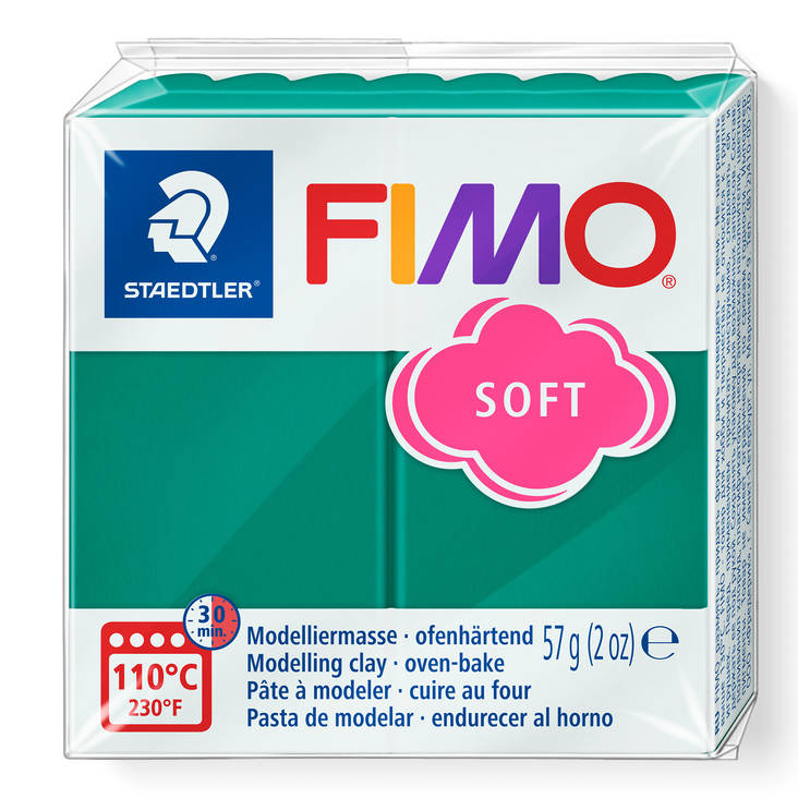Fimo soft, perusvärit, metsän/tummanvihr - FIMO Soft ja Effect -muovailumassat - 8020-56 - 2