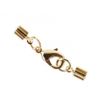 Karabiinilukko + nauhanpäät, 25kpl - Korunosat ja korutarvikkeet - 2124806 - 1