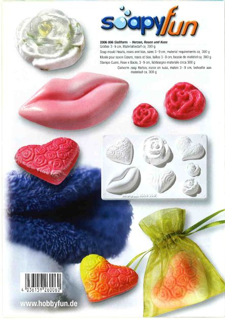 Muotti muovia, sydämet, ruusut, huulet - Muotit - 2006006 - 1