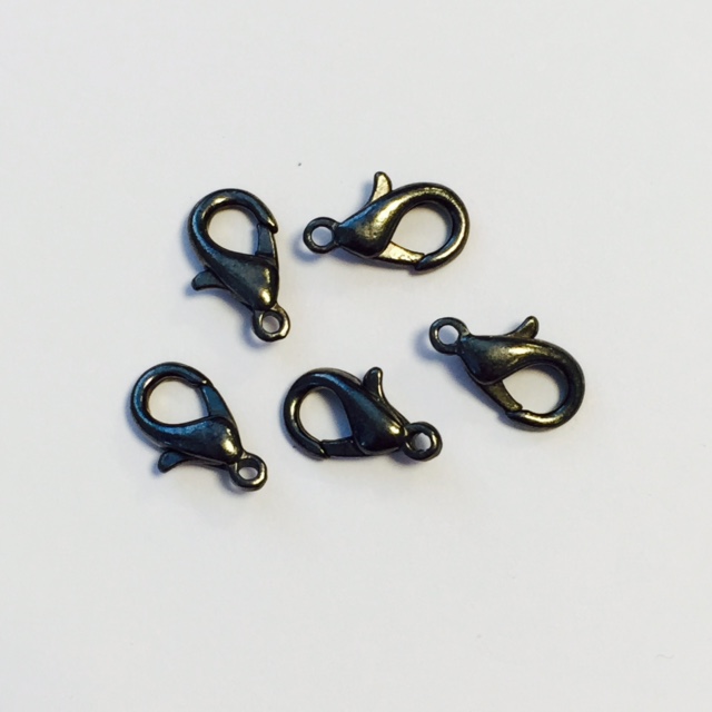 Papukaijalukko 12mm 5kpl Musta / - Korunosat ja korutarvikkeet - 12092-9236 - 1