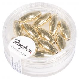 Puikulahelmet kullanvär. 6x14mm 12kpl - Muovihelmet - 1632406 - 1